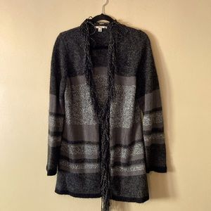 Carolyn Taylor gray and black women cardigan.